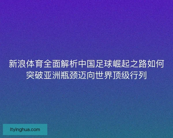 新浪体育全面解析中国足球崛起之路如何突破亚洲瓶颈迈向世界顶级行列