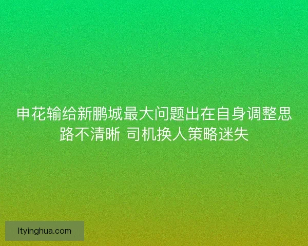 申花输给新鹏城最大问题出在自身调整思路不清晰 司机换人策略迷失