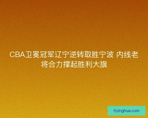 CBA卫冕冠军辽宁逆转取胜宁波 内线老将合力撑起胜利大旗